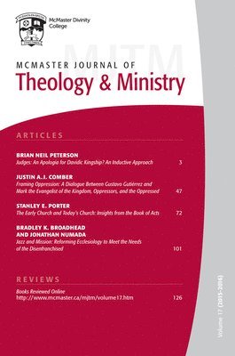 bokomslag McMaster Journal of Theology and Ministry