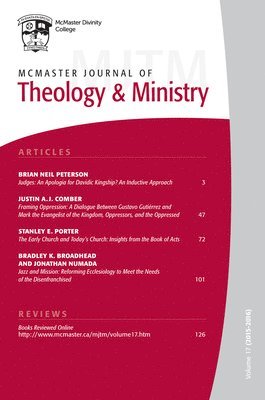 McMaster Journal of Theology and Ministry 1