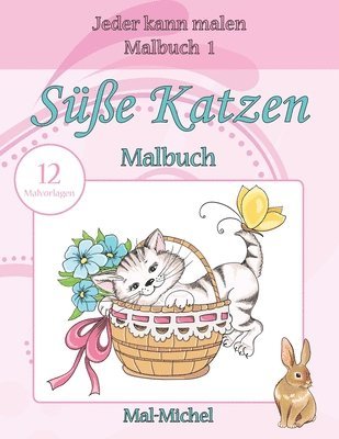 Süße Katzen Malbuch: 12 Malvorlagen 1