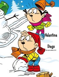 bokomslag Valentina y Diego libro para colorear 1 & 2