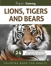 Majestic Coloring - Lions, Tigers and Bears: Grayscale Photo Coloring Book for Adults, Häftad