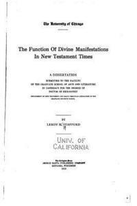 bokomslag The Function of Divine Manifestations in New Testament Times