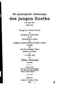 bokomslag Die Psychologischen Anschauungen Des Jungen Goethe