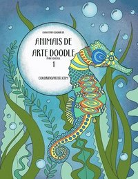 bokomslag Livro para Colorir de Animais de Arte Doodle para Adultos 1