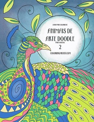 Livro para Colorir de Animais de Arte Doodle para Adultos 2 1