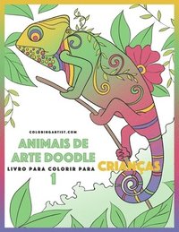 bokomslag Livro para Colorir de Animais de Arte Doodle para Crianças 1