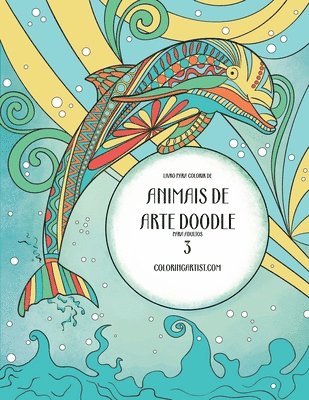 bokomslag Livro para Colorir de Animais de Arte Doodle para Adultos 3