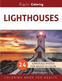 Lighthouses: Grayscale Photo Coloring Book for Adults 1