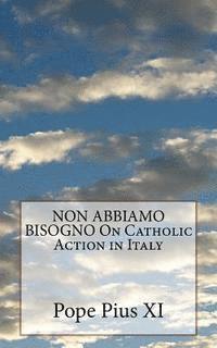 bokomslag NON ABBIAMO BISOGNO On Catholic Action in Italy