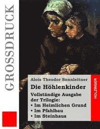 bokomslag Die Höhlenkinder (Großdruck): Vollständige Ausgabe der Trilogie: Im Heimlichen Grund. Im Pfahlbau. Im Steinhaus