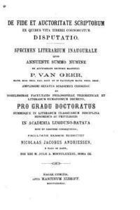 Nicolaas Jacobus Andriessen - De fide et auctoritate scriptorum ex quibus vita Tiberii cognoscitur disputatio, Häftad