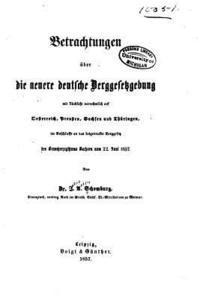 bokomslag Betrachtungen Über Die Neuere Deutsche Berggesetzgebung