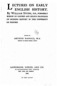 William Stubbs - Lectures on early English history, Häftad
