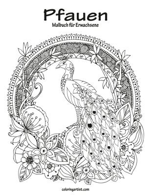 bokomslag Pfauen-Malbuch für Erwachsene 1