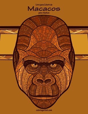 bokomslag Livro para Colorir de Macacos para Adultos 1