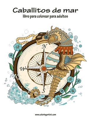 bokomslag Caballitos de mar libro para colorear para adultos 1