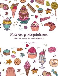 bokomslag Postres y magdalenas libro para colorear para adultos 2