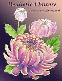 bokomslag Realistic Flowers - A hand-drawn coloring book
