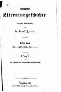 bokomslag Griechische literaturgeschichte in neuer bearbeitung