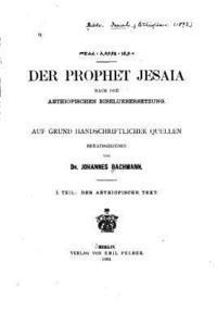 Johannes Bachmann - Der Prophet Jesaia nach der aethiopischen Bibeluebersetzung, Häftad