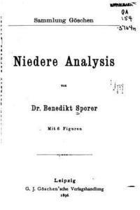 bokomslag Niedere Analysis