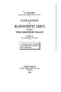 bokomslag Catalogo di manoscritti greci esistenti nelle biblioteche italiane - Volume II