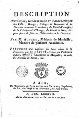 Description Historique, Géographique et Topographique des Villes, Bourgs... de la Provence Ancienne et Moderne 1