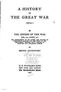 Briggs Davenport - A History of the Great War, 1914, Häftad