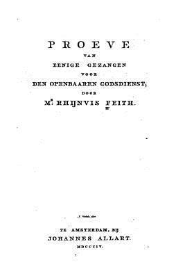 Proeve Van Eenige Gezangen Voor Den Openbaaren Godsdienst