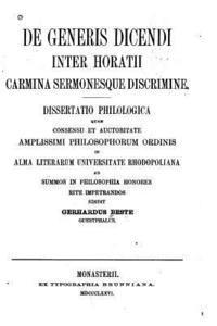 bokomslag De generis dicendi inter Horatii carmina sermonesque discrimine