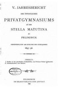 V. Jahresbericht Des Offentlichen Privatgymnasiums an Der Stella Mututina Zu Feldkirch 1