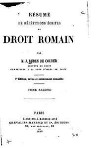 Résumé de répétitions écrites de droit romain 1