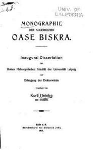 bokomslag Monographie der Algerischen Oase Biskra