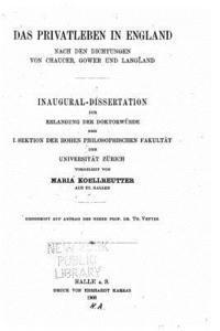 bokomslag Das Privatleben in England nach den Dichtungen von Chaucer, Gower und Langland