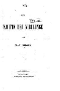 bokomslag Zur Kritik Der Nibelunge