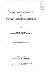 bokomslag Sabinus-fragmente in Ulpians Sabinus-commentar
