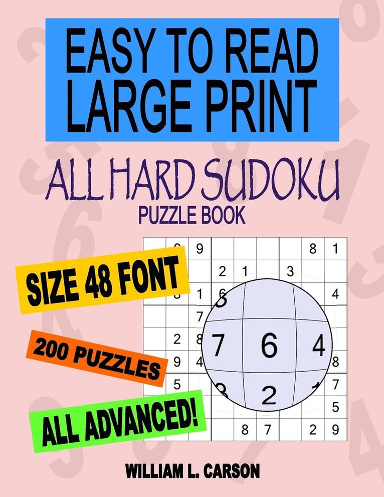 William L Carson, William L. Carson - All Hard Sudoku, Häftad