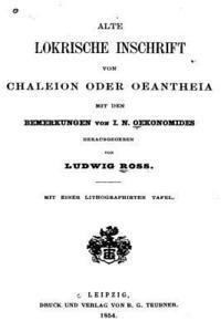 bokomslag Alte Lokrische Inschrift von Chaleion Oder Oeantheia