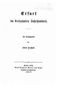 bokomslag Erfurt Im Dreizehnten Jahrhundert, Ein Geschichtsbild