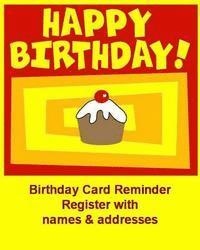 bokomslag Birthday Card Reminder Register with names & addresses