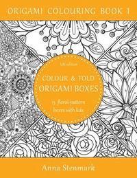 Colour & fold origami boxes - 15 floral-pattern boxes with lids: UK edition 1