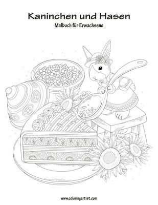 bokomslag Malbuch mit Kaninchen und Hasen für Erwachsene 1
