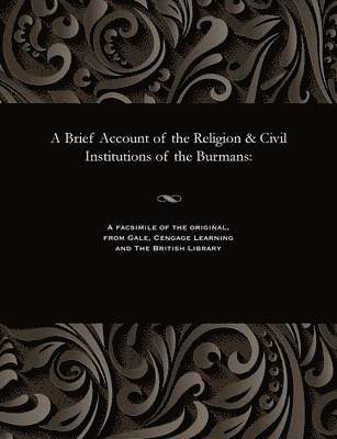 Henry Vansittart - Brief Account of the Religion & Civil Institutions of the Burmans, Häftad