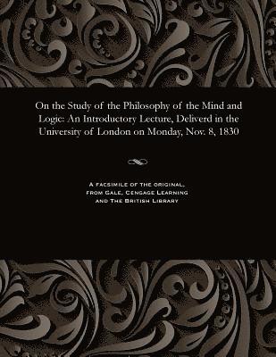 John Hoppus - On the Study of the Philosophy of the Mind and Logic, Häftad