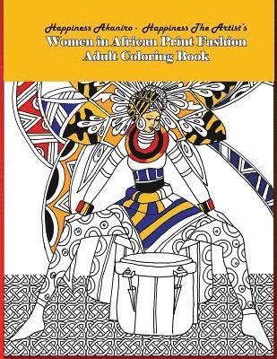 Women in African Print Fashion Adult Coloring Book 1