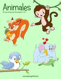 bokomslag Animales libro para colorear para niños pequeños 1, 2 & 3