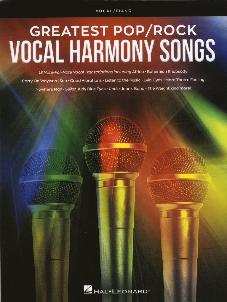 Greatest Pop/Rock Vocal Harmony Songs: Note-For-Note Vocal Transcriptions with Piano Accompaniment, Häftad