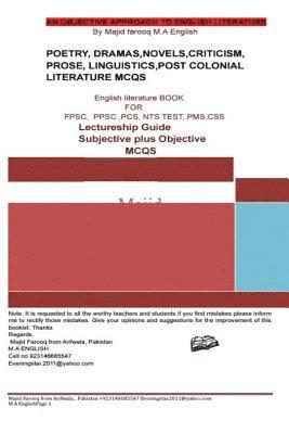 A Superb book of English literature subjective plus objective: English literature 1