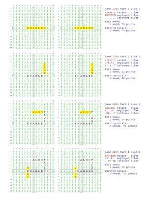 Fifty Scrabble Box Scores Games 2251-2300 1