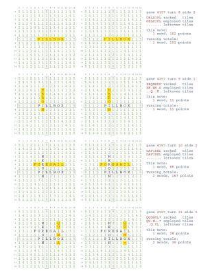 Fifty Scrabble Box Scores Games 4151-4200 1